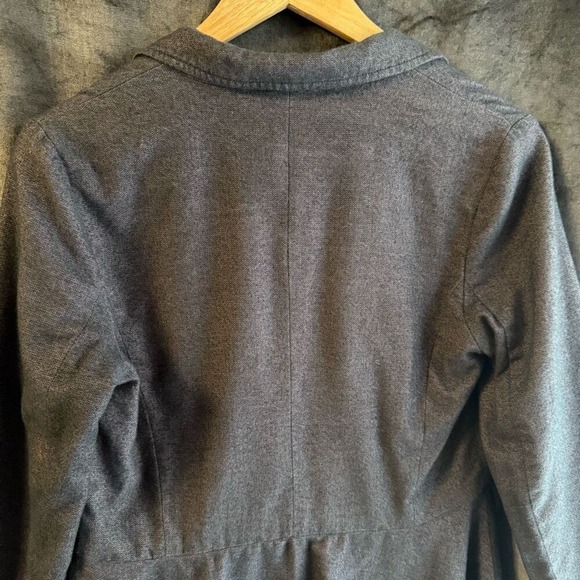 Hinge‎ Womens Blazer Size S Linen Cotton Blend Ruffles Artsy Office Career - Picture 6 of 11